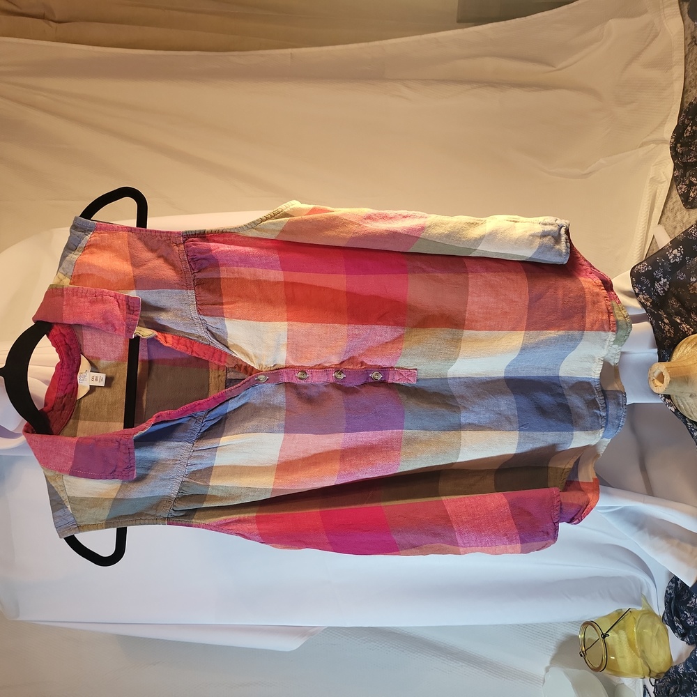 XXL Time&True multicolor plaid pullover woven fabric shirt #0090